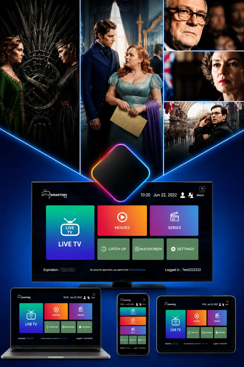 Application IPTV Smarters Pro sur plusieurs appareils